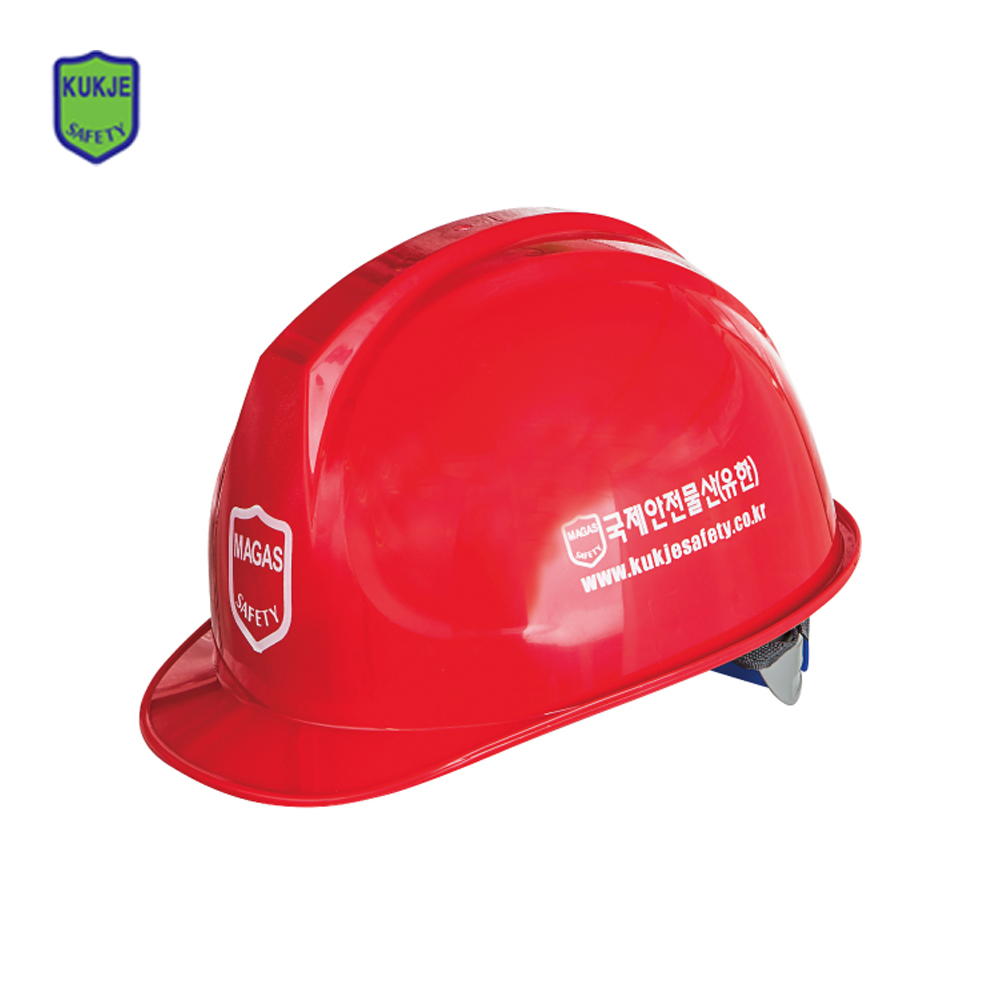 안전모 마가스3 일반 흰색 빨간색 헬멧 인쇄가능