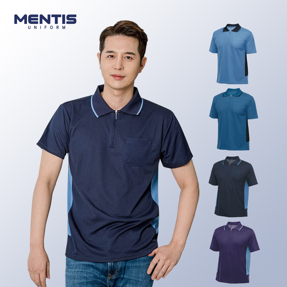 멘티스 MT-352 유니폼 티셔츠 회사 근무복 반팔 카라티 여름 남녀공용